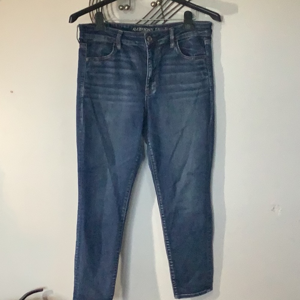 Dark Wash American Eagle Skinny Jeans, Size 14 Short